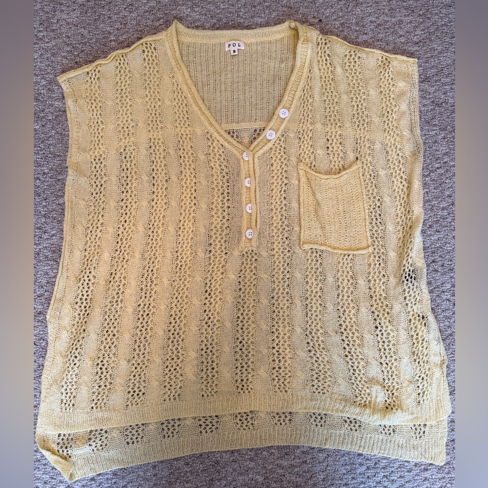 POL- Yellow Knit Sleeveless Top